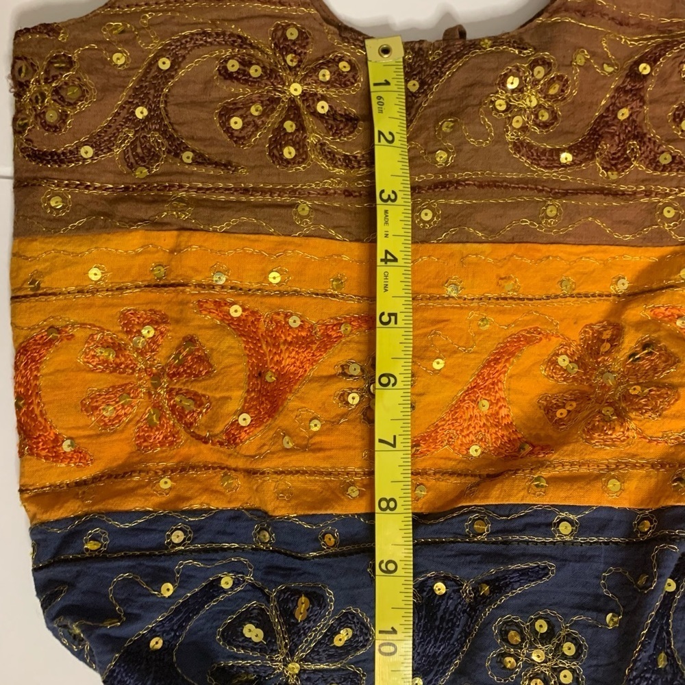 Boho Indian Patchwork Sequin Hobo Bag Embroidered Festival Shoulder Purse - Picture 12 of 12